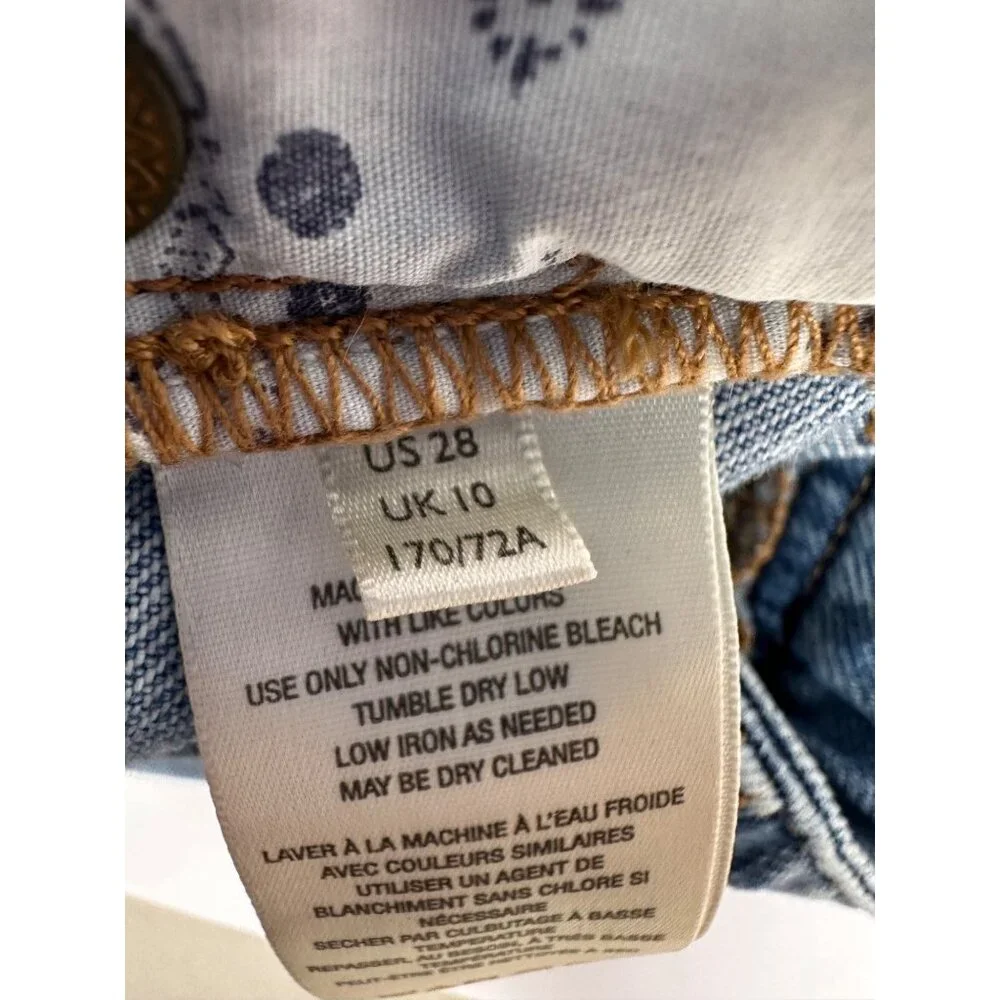 Free People Western Denim Shorts Size 28 Adjustable Waist Cowgirl Boho Country - Picture 9 of 11